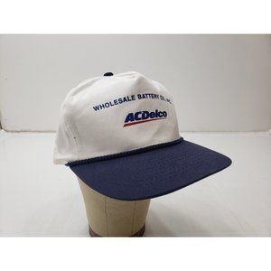 Vintage Mohrs AC Delco Wholesale Battery Co Hat Cap Snapback Adjustable Rope